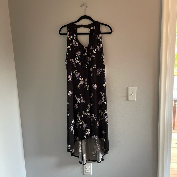 Candies Dress Womens Size Black Floral High Low Sleeveless size xl - Picture 2 of 8